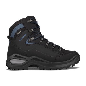 Black / Blue Women Lowa Renegade Evo Gtx Mid Ws Hiking Shoes | 9160543-FS