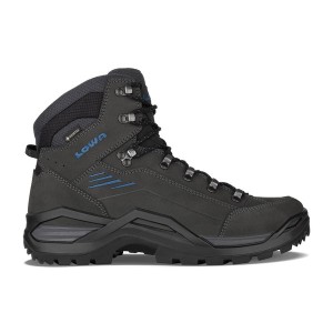 Dark Grey / Grey / Blue Men Lowa Renegade Evo Gtx Mid Hiking Shoes | 2984635-UV