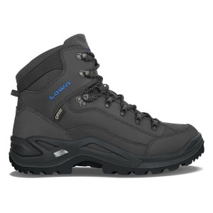 Dark Grey / Grey / Blue Men Lowa Renegade Gtx Mid Hiking Shoes | 5473981-WC