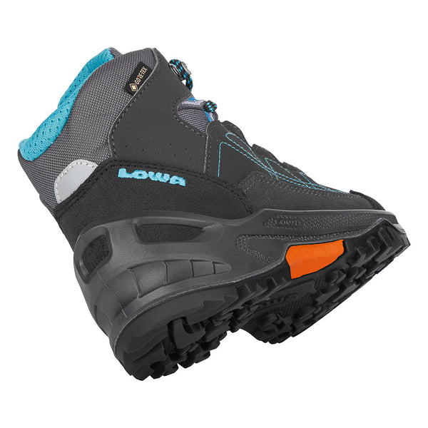 Dark Grey / Turquoise Kids' Lowa Approach Gtx Mid Junior Hiking Shoes | 1096527-EA