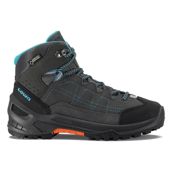 Dark Grey / Turquoise Kids\' Lowa Approach Gtx Mid Junior Hiking Shoes | 1096527-EA