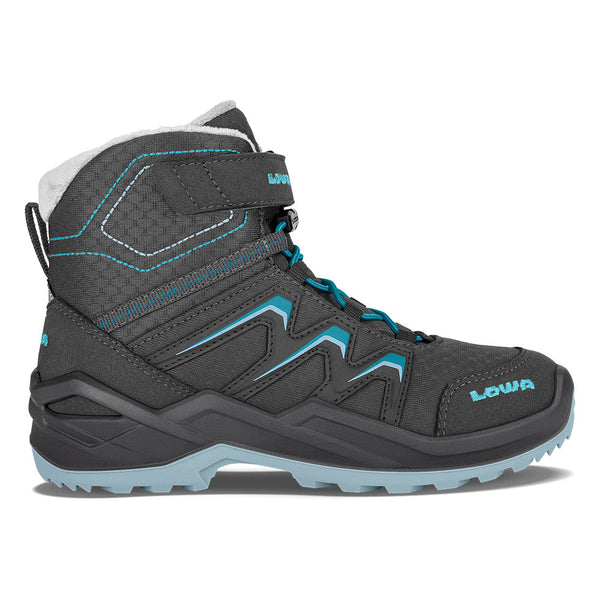 Deep Grey / Turquoise Kids\' Lowa Maddox Warm Gtx Mid Winter Boots | 0342798-QM