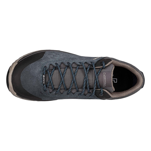 Grey / Blue Men Lowa Malta Gtx Lo Hiking Shoes | 4016872-JR